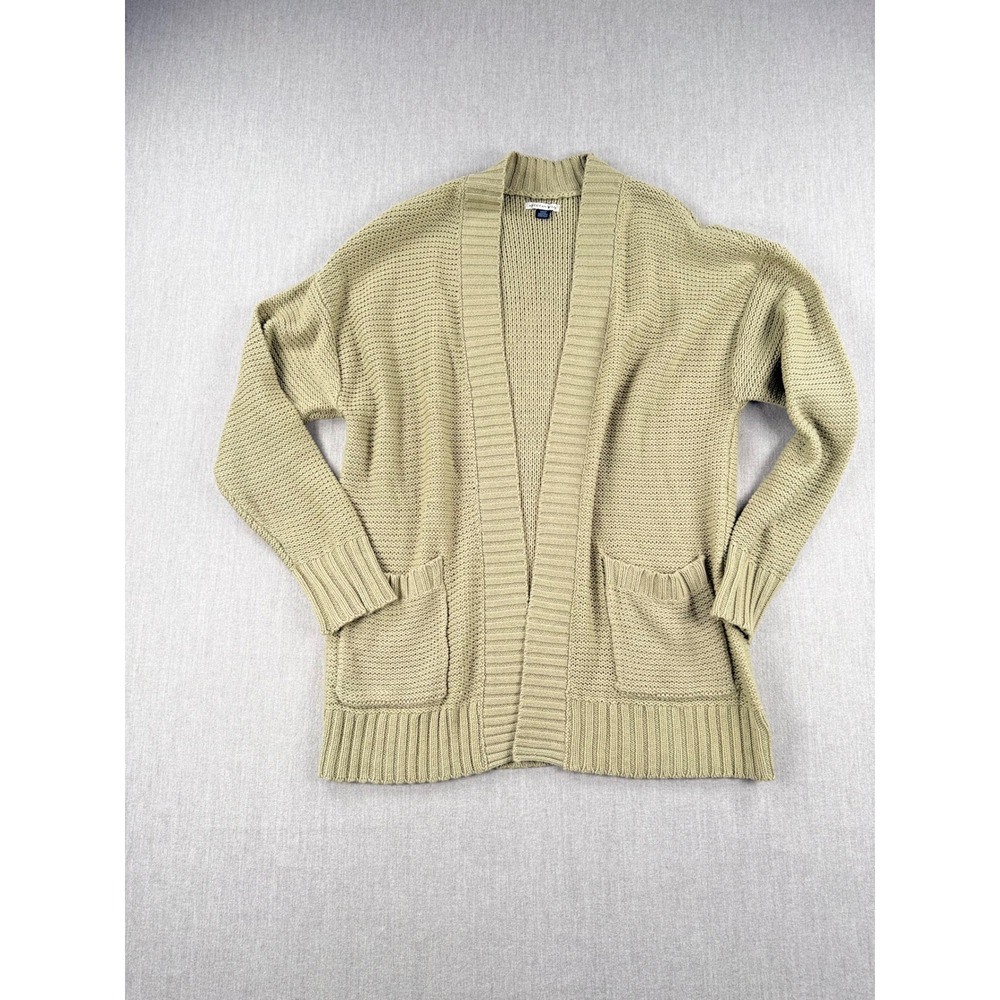 American Eagle Sage Green Open Front Shaker Knit Cardigan Sweater Womens Small